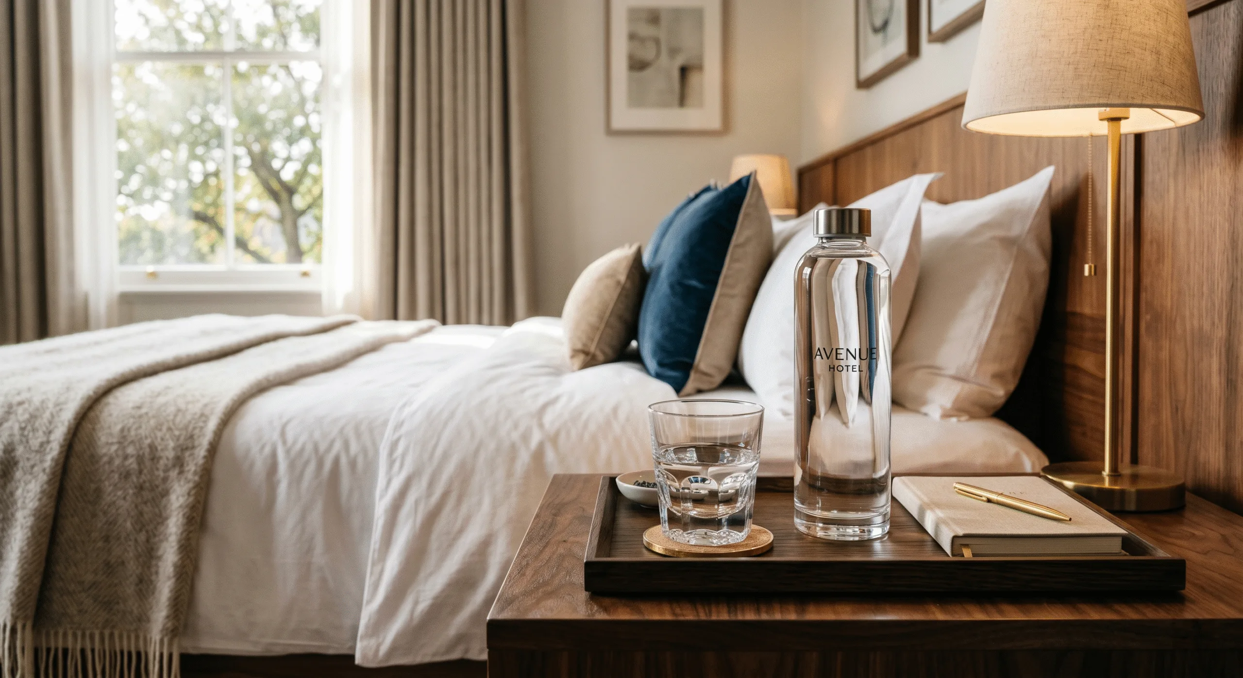Luxury bedside water set showcasing premium feel and sustainable design