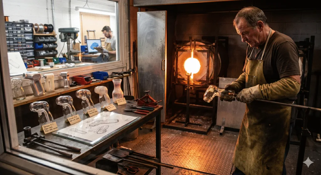 Handmade glass production and repeatability evaluation across multiple versions