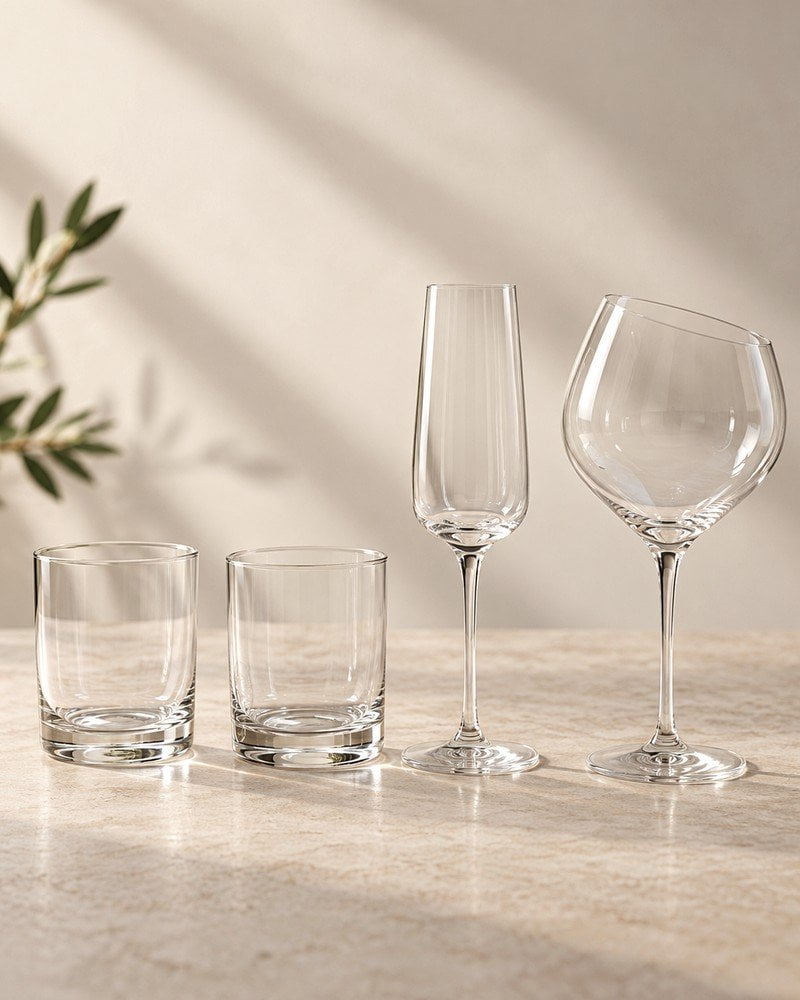 Ultra-light and thin glassware
