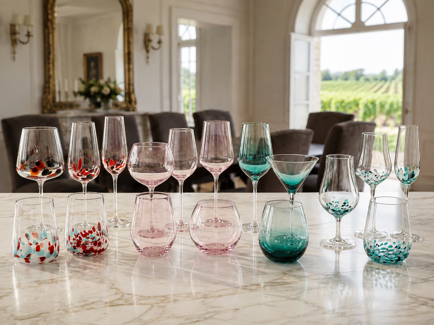 Solid color glassware