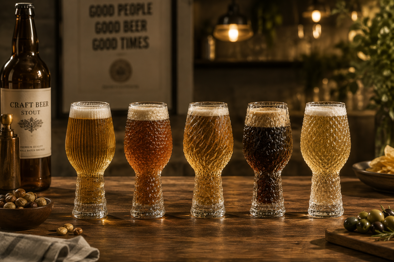 Textured beer glasses