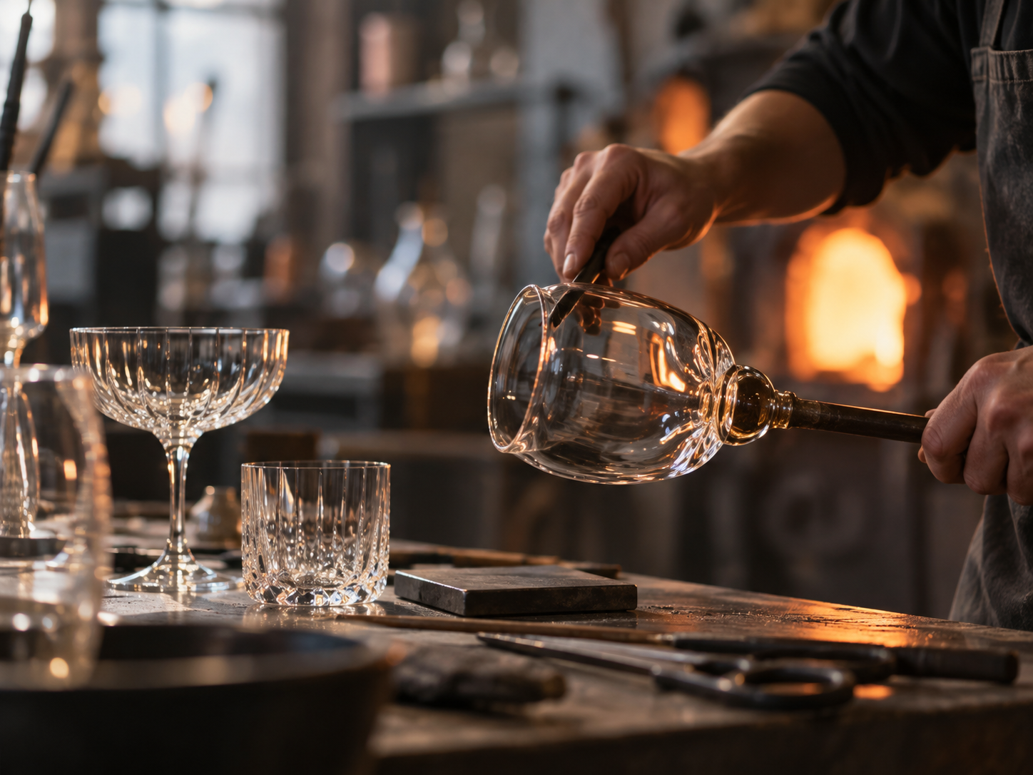 Close-up view of a refined glassware form