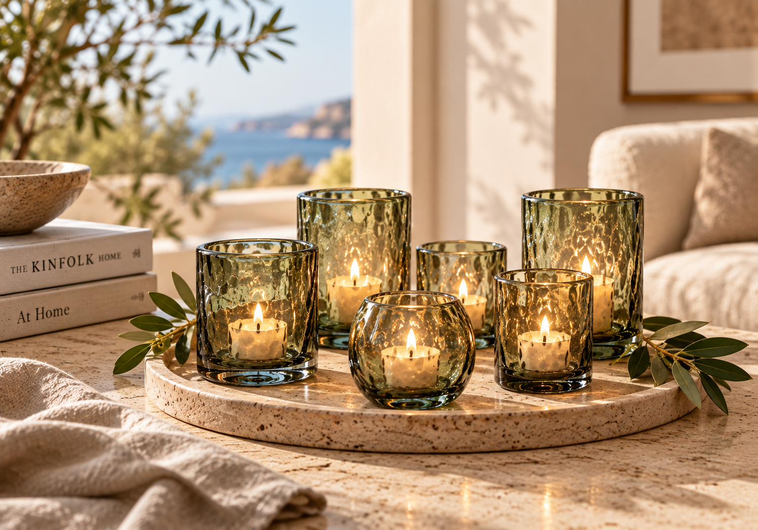 Decorative glass candle holder