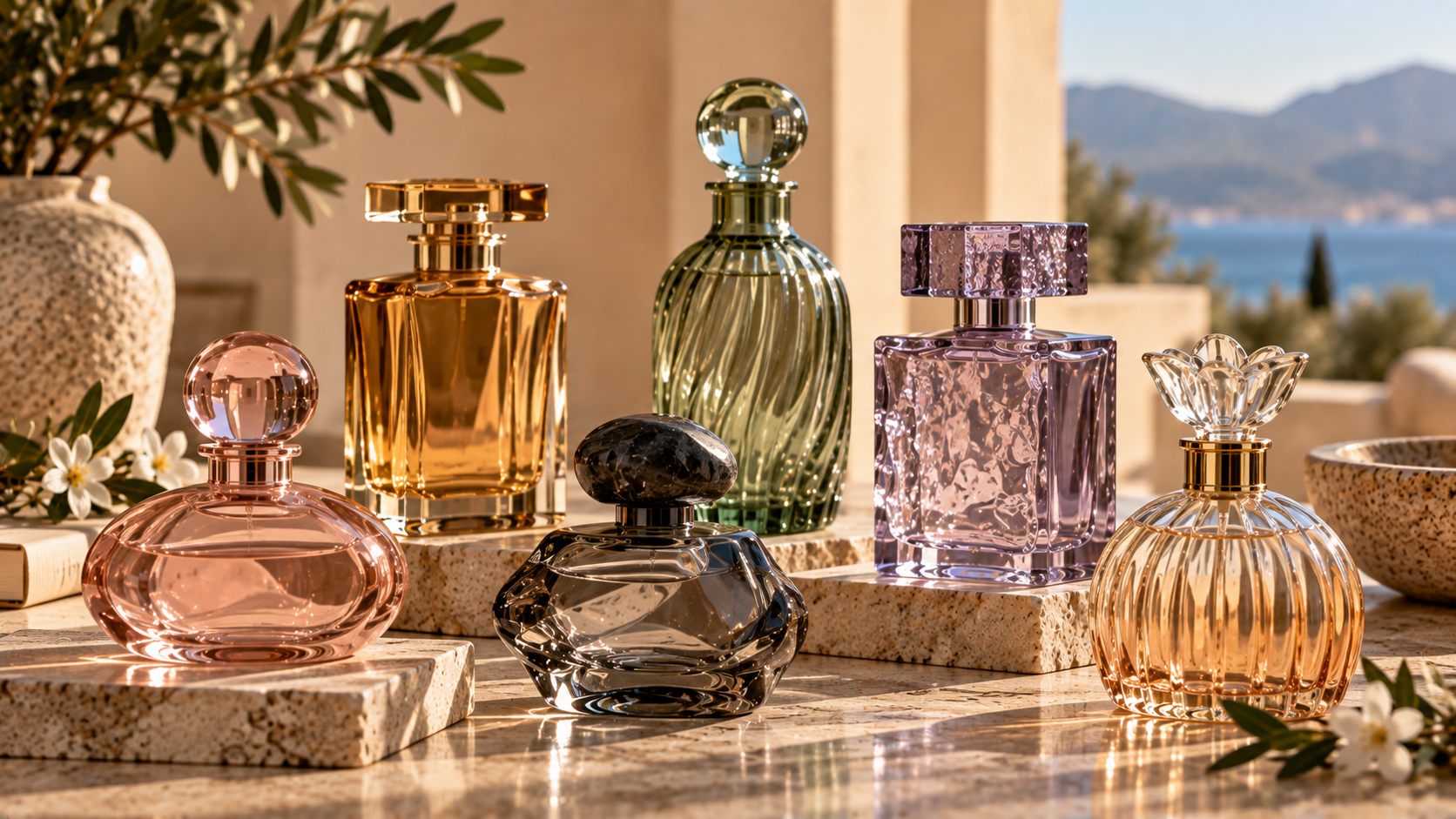 Decorative glass perfume bottle