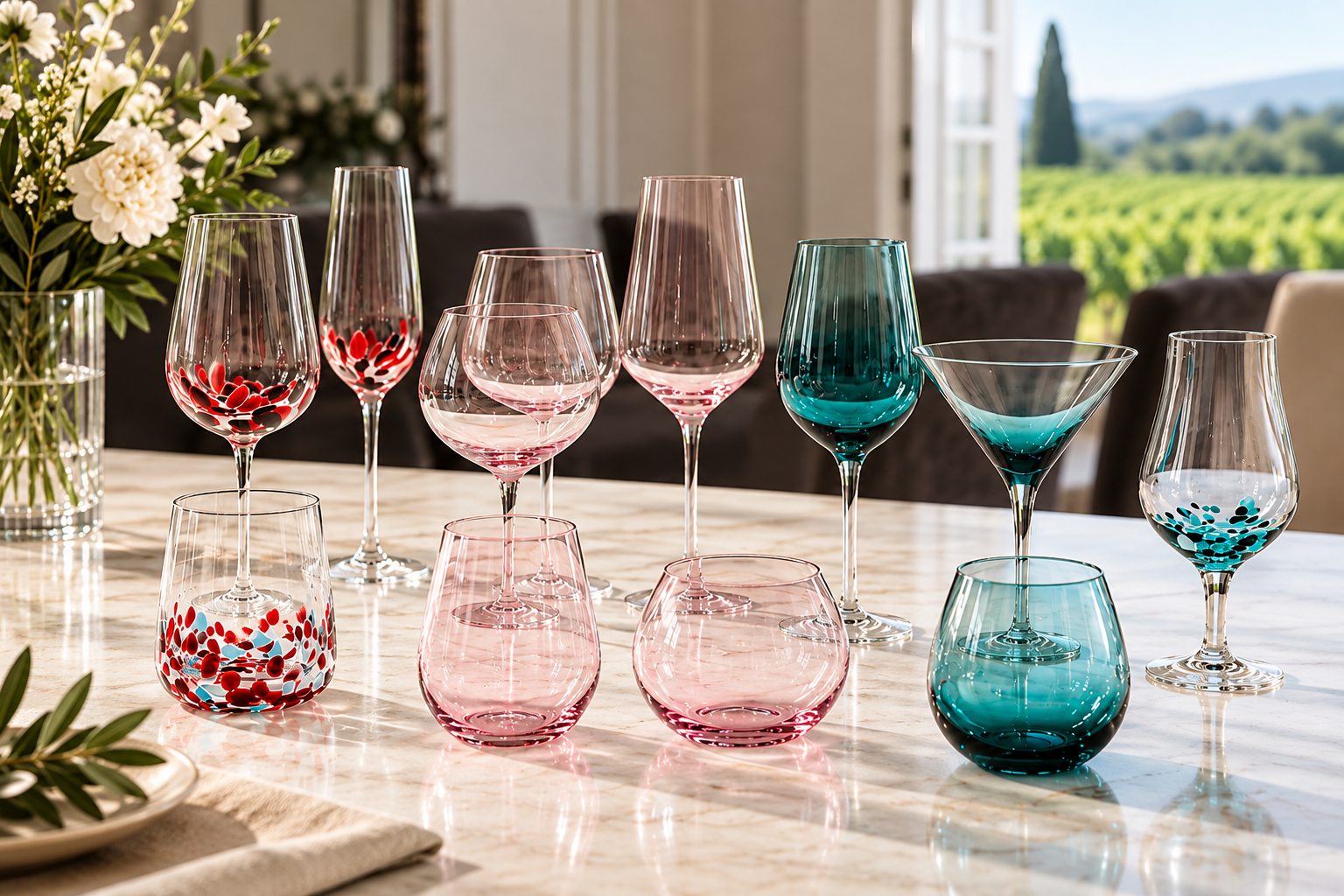 Integrated color in custom glassware