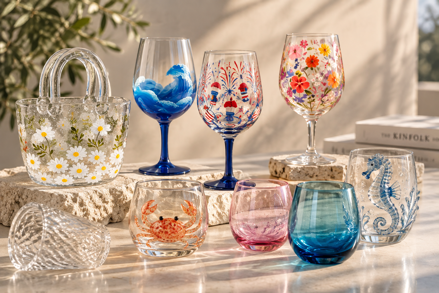 Decorative finishes on glassware