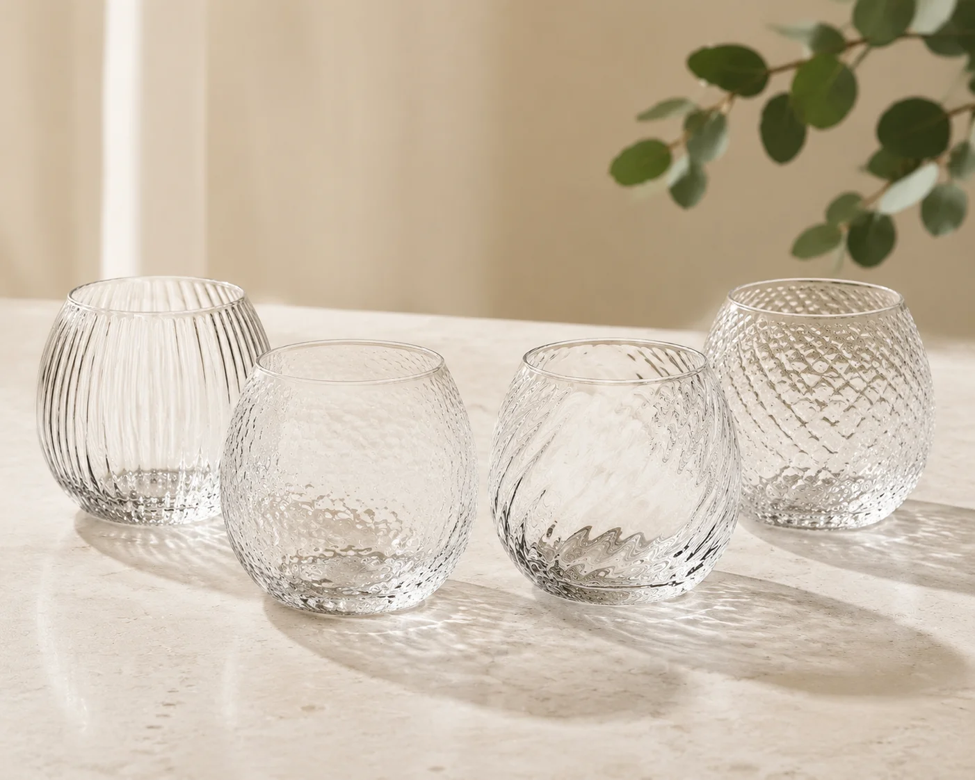 Textured glassware